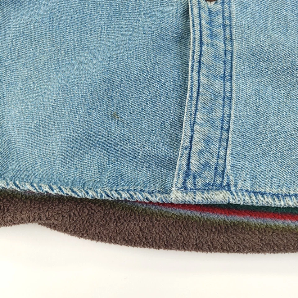 Vintage Wolverine Shirt Mens XL Tall Blue Denim Heavy Blanket Lined Chore Work - Image 3 of 4