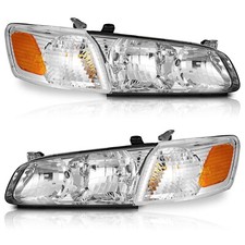 Weelmoto Pair Headlights For 2000-2001 Toyota Camry Chrome Headlampcorner Light Weelmoto Pair Headlights For 2000-2001 Toyota Camry Chrome Headlampcorner Light