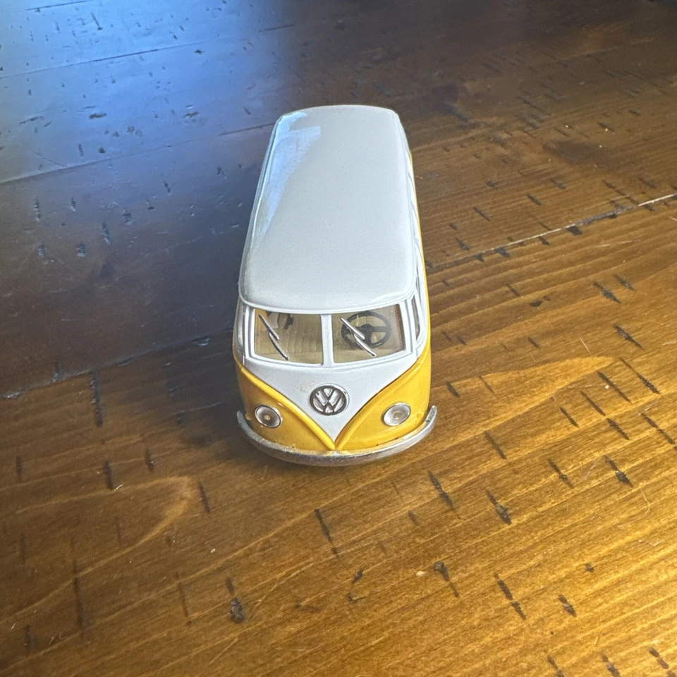 Die Cast Kinsmart James Paul Volkswagon Beetle Van Model Yellow and White - Image 2 of 4