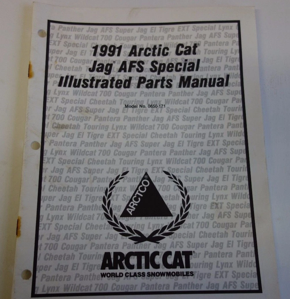 1991 ARCTIC CAT JAG AFS SPECIAL PARTS MANUAL OEM SNOWMOBILE