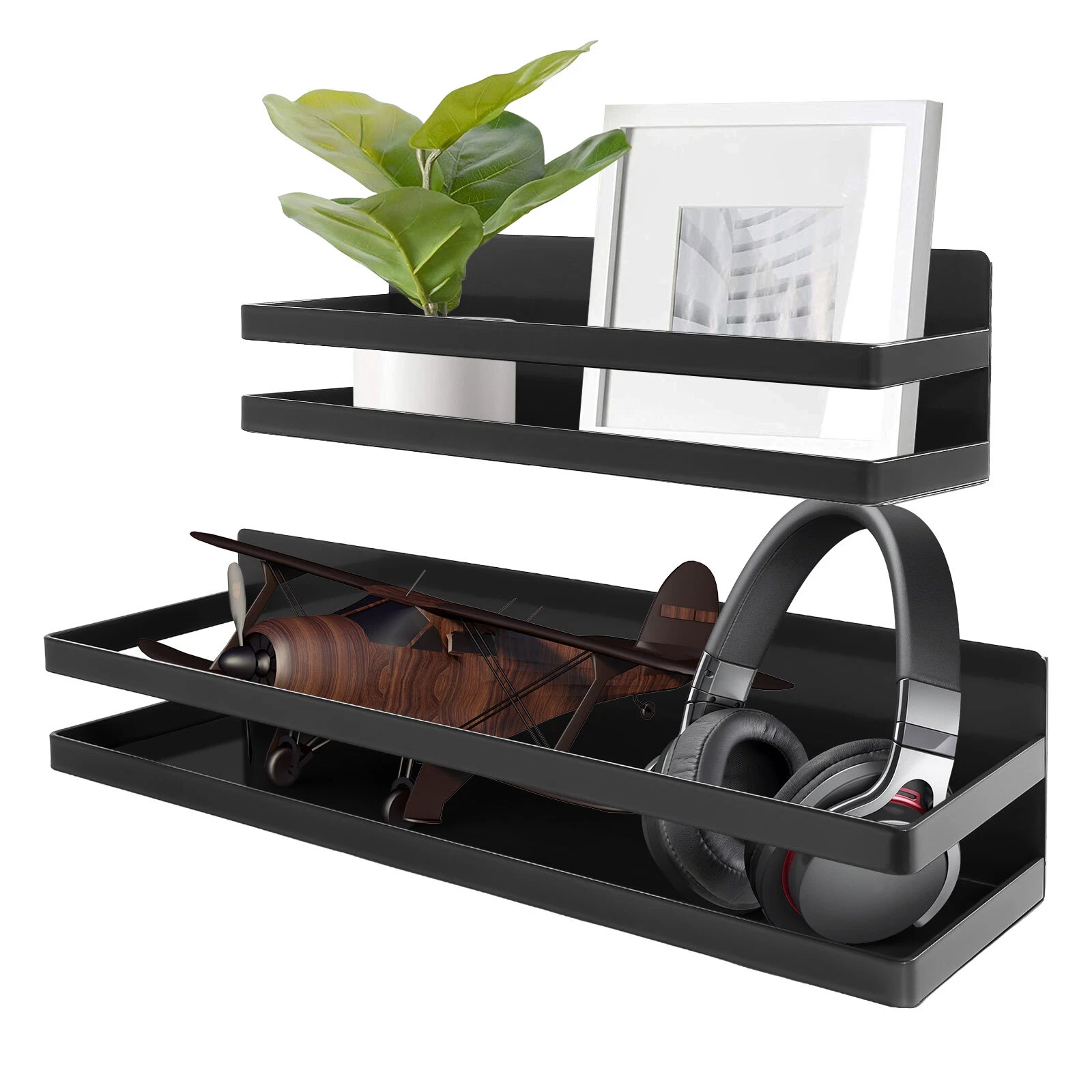 2 Pack Magnetic Spice Rack for Refrigerator, Metal Magnet Shelf Kitchen Storage