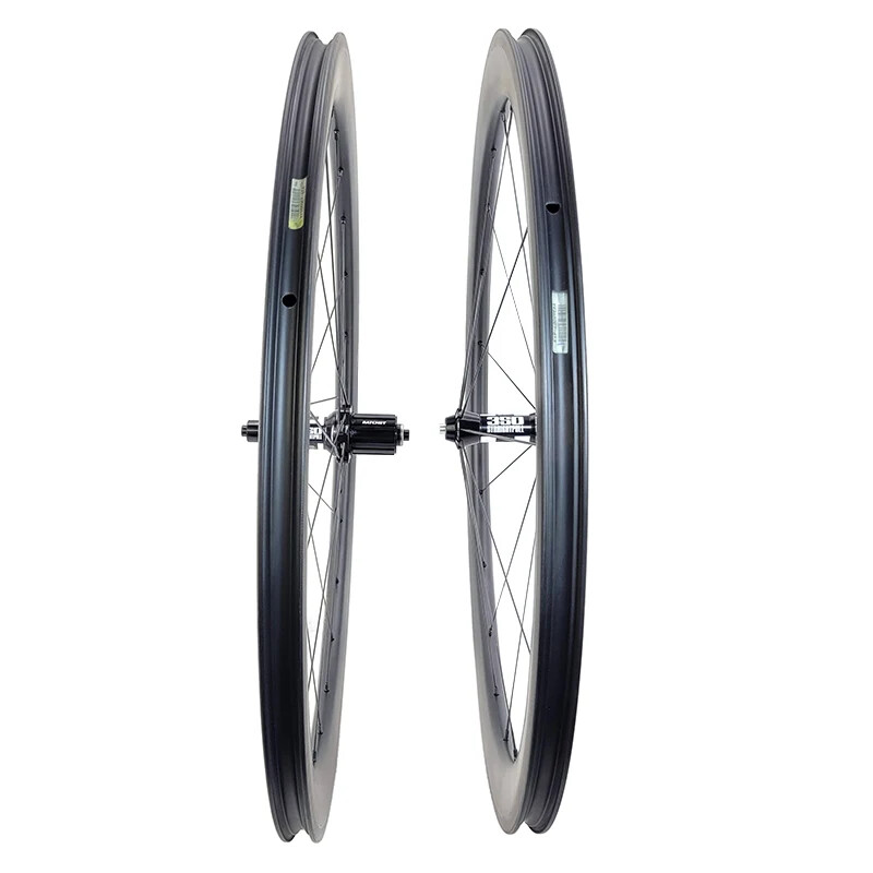 700C Road Bike Carbon Wheelset 45*25mm Tapeless Basalt Brake