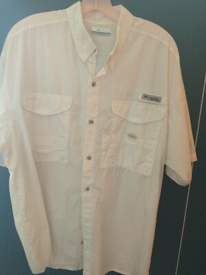 Chemise Columbia PFG Homme Blanc – Taille L – Pêche Outdoor, Séchage Rapide, Légère