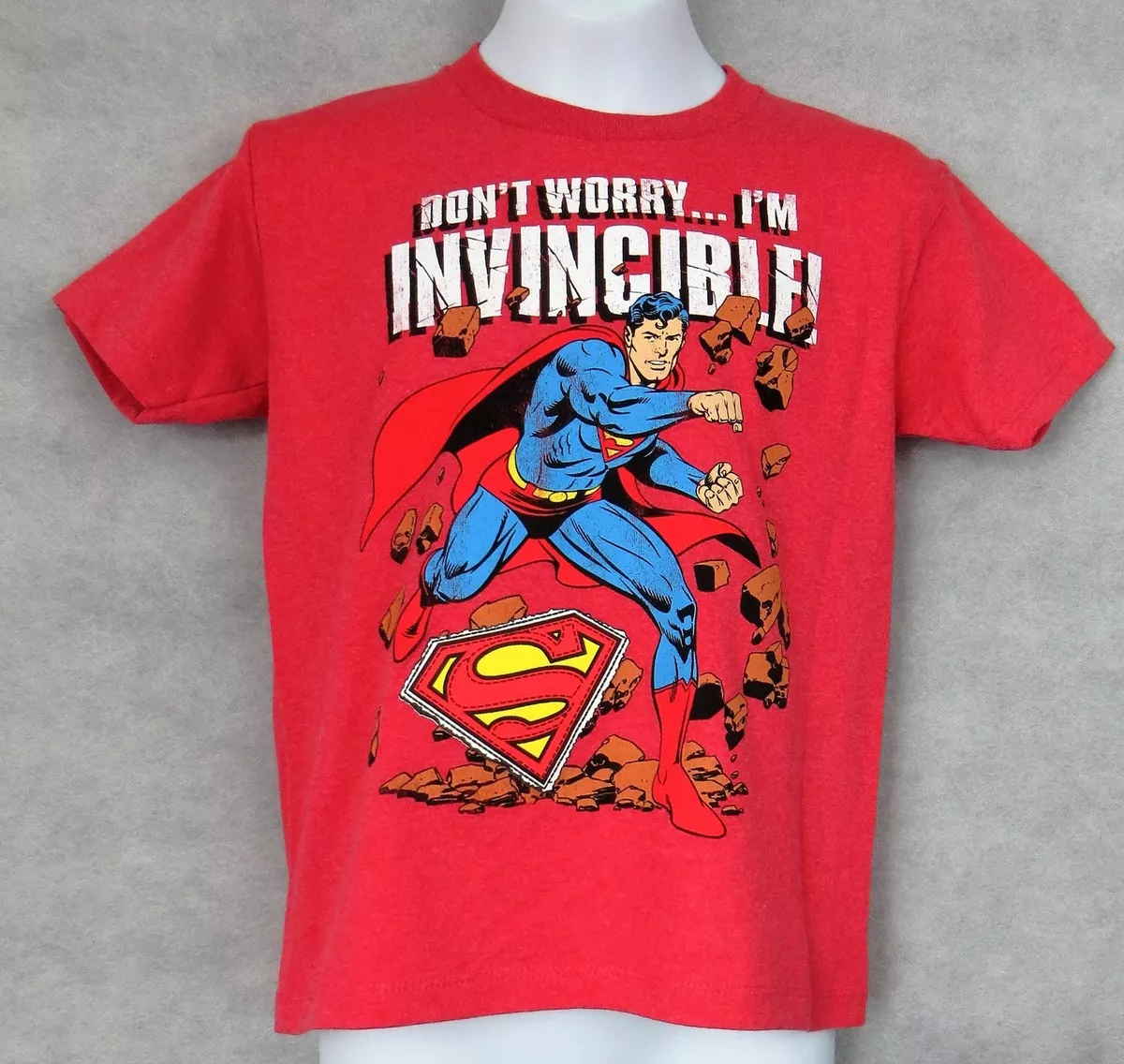 Superman Officially Licensed Boys T Shirt Red Don t Worry I m