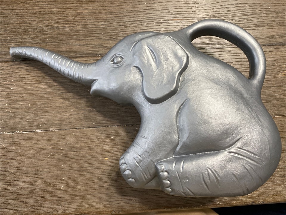 Vintage Elephant Watering Can Union Products Stamped 1996 Gray 2 Quart Blow Mold eBay