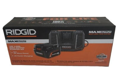 #ad #ad RIDGID 18v 4.0 AH Max Output Battery And Charger New R840040 R840095 $78.77