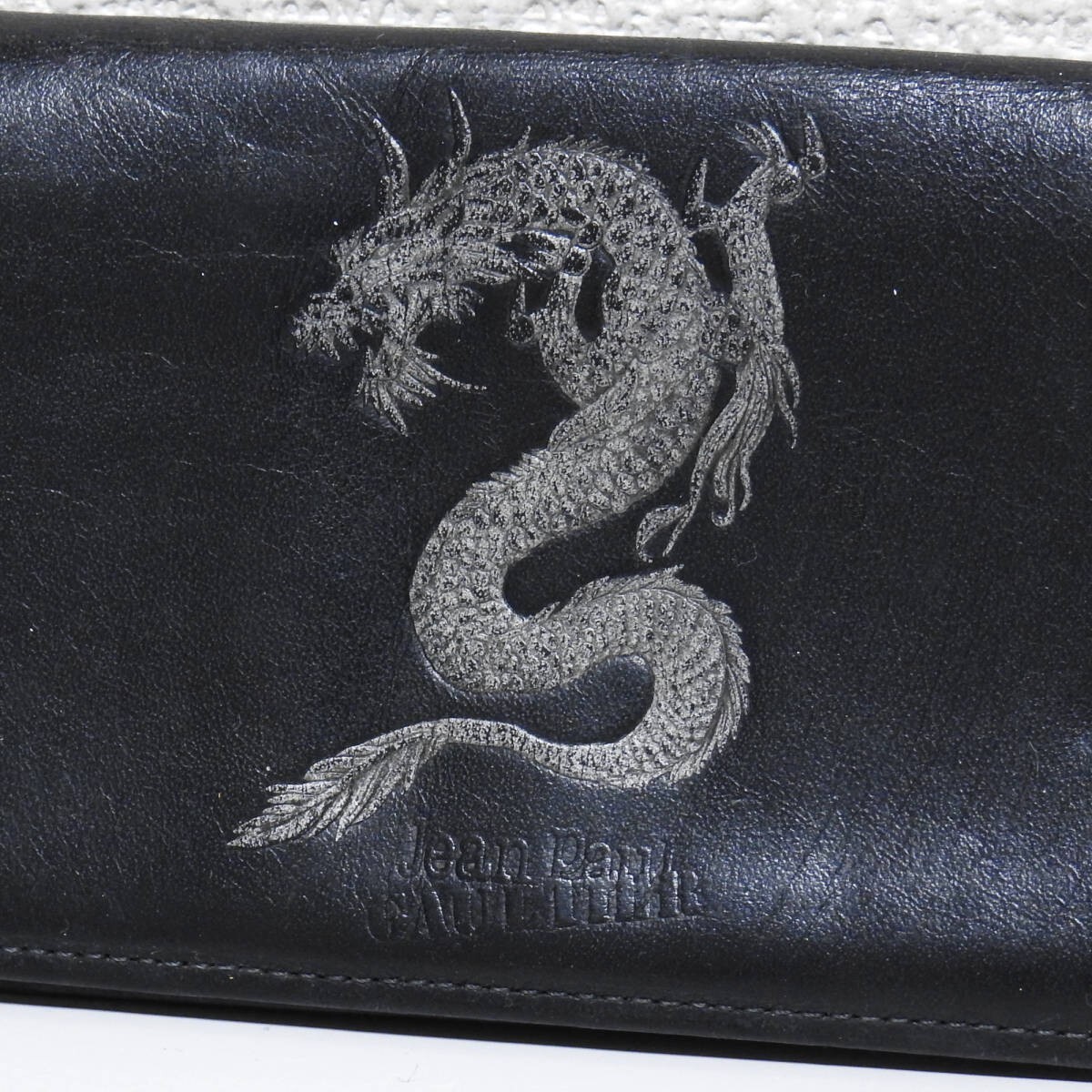 Jean Paul Gaultier RARE Gray Dragon Black Leather Long Jean Paul Gaultier RARE Gray Dragon Black Leather Long