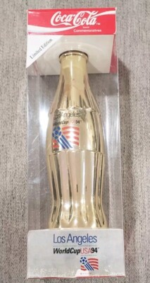 World Cup USA 94 Coke Final Draw 記念ボトル 1994 Coca-Cola World Cup USA Gold Commemorative Bottle 7.5