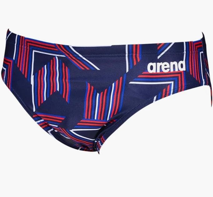 ARENA Puzzled Swim Briefs Navy Red Multi - Size 32 - Image 3 of 3