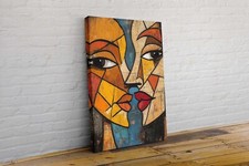 Colourful Faces Picasso Style Modern Geometric Canvas Wall Art Picture Print