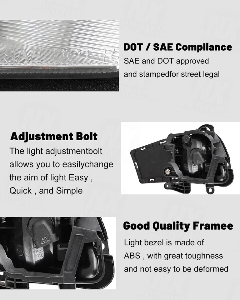 For 2010-2012 Kia Forte Sedan Fog Lights Clear Bumper Replace Lamps Wiring Kit  - Image 3 of 4