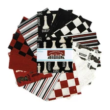 Charm Pack 5" Stacker 42pc Riley Blake "I'd Rather Be Playing Chess" Tara Reed