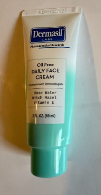 NEW ~ DERMASIL LABS OIL FREE DAILY FACE CREAM ~ ROSE WATER WITCH HAZEL VITAMIN E
