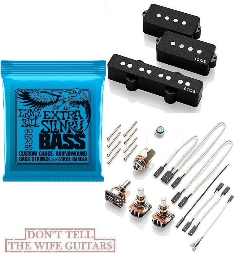 EMG GZR PJHZ BLACK PJ Geezer Butler P & J Bass Passive Set EMG GZR PJHZ BLACK PJ Geezer Butler P & J Bass Passive Set