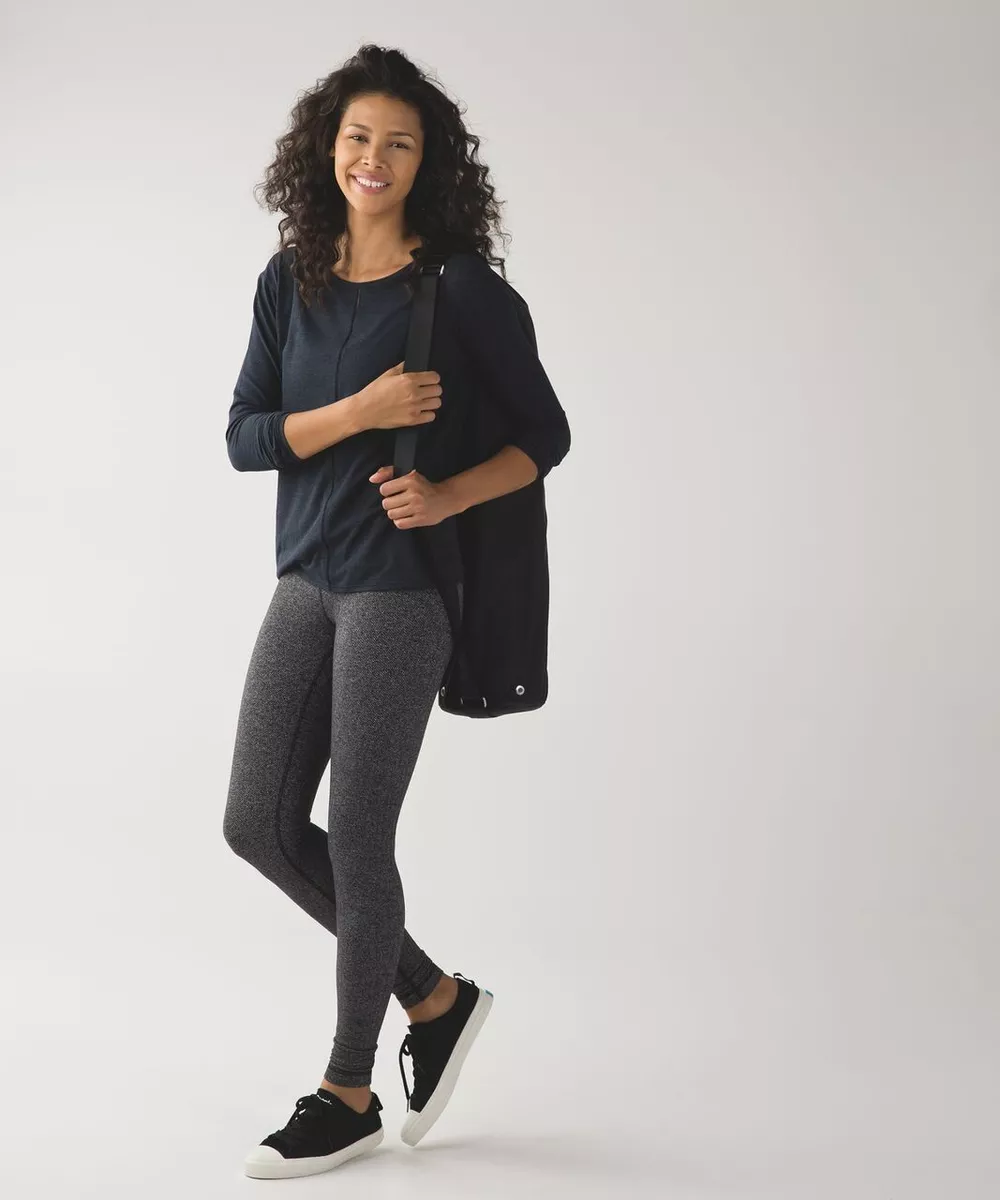 Lululemon Wunder Under Giant Herringbone Black Heathered Black Quilt Leggings  6 - $118 - From Fried