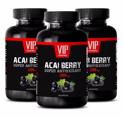 Antioxidant vitamin supplement - PURE ACAI BERRY 1200MG - weight loss help - 3 B