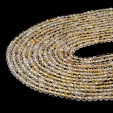 2MM Yellow Golden Rutilated Quartz Micro Faceted Round 15.5 inch 80008858-P12