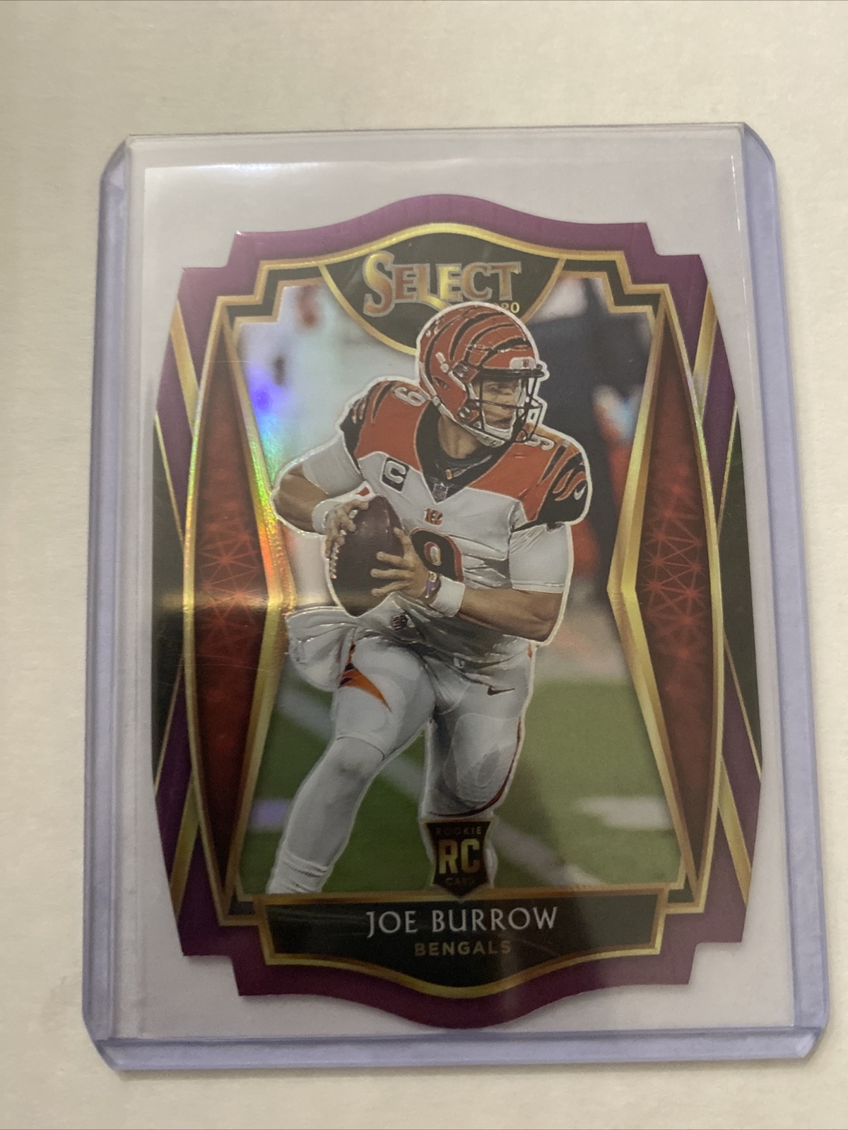 2020 JOE BURROW Rookie Select Maroon Die Cut Premier Level Bengals QB RC #146