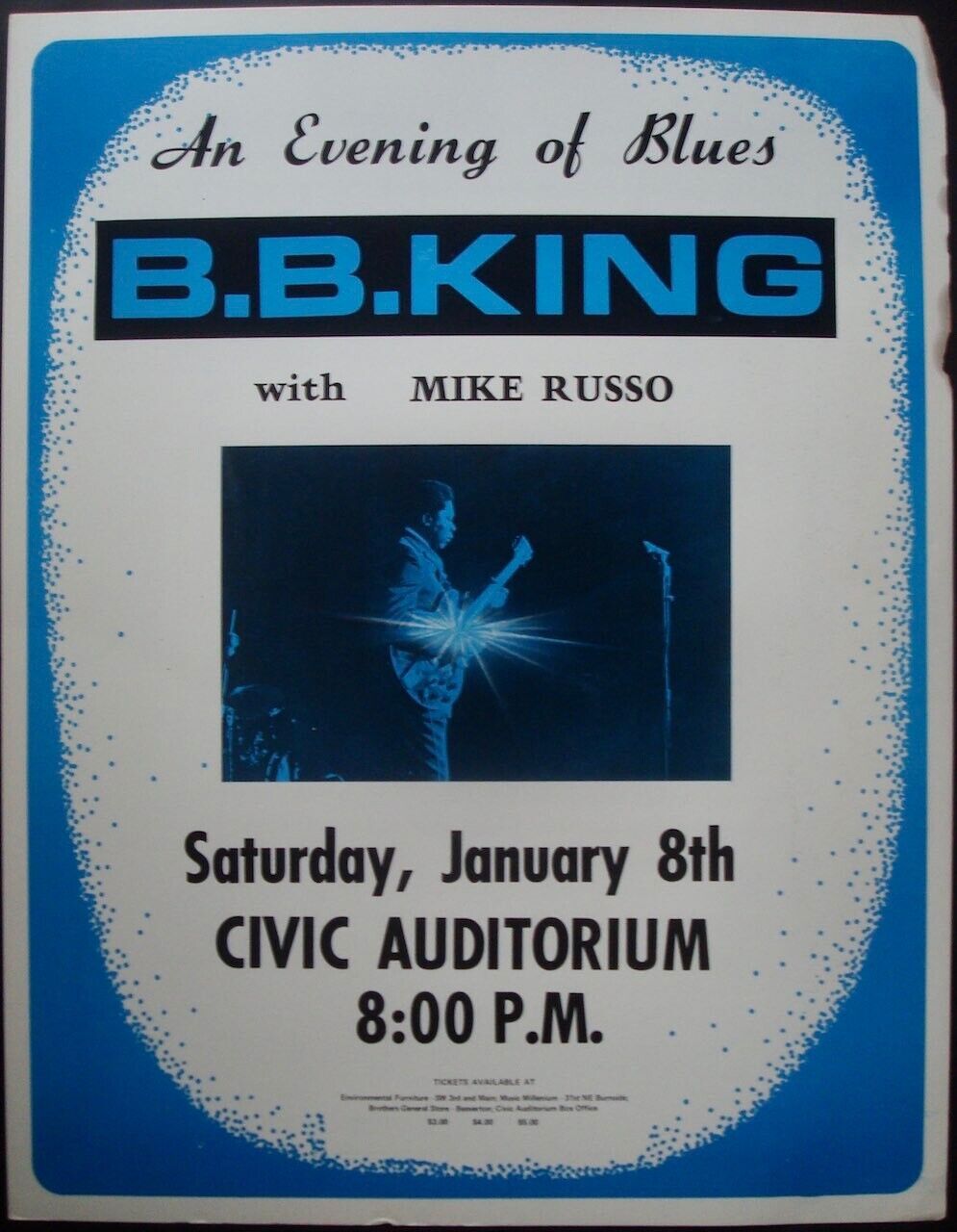 B.B. KING PORTLAND 1972 concert poster - Picture 1 of 4