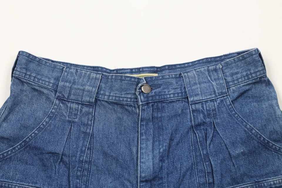 Pantalones Cortos De Colección Cabelas Para Mujer 12 Desteñidos Calce Más Largo 7 Bolsillos Denim Jean Carga Azul Foto 2 de 4