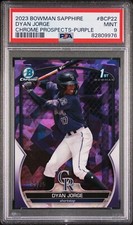 Dyan Jorge PSA 9 2023 Bowman Chrome /25 Purple 1st Sapphire Prospect Refractor 