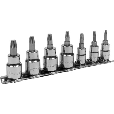 7-teiliges TRX Star Steckschlüssel-Bit-Set - 1/4'' & 3/8'' Vierkant - beschädigte & abisolierte Schraube