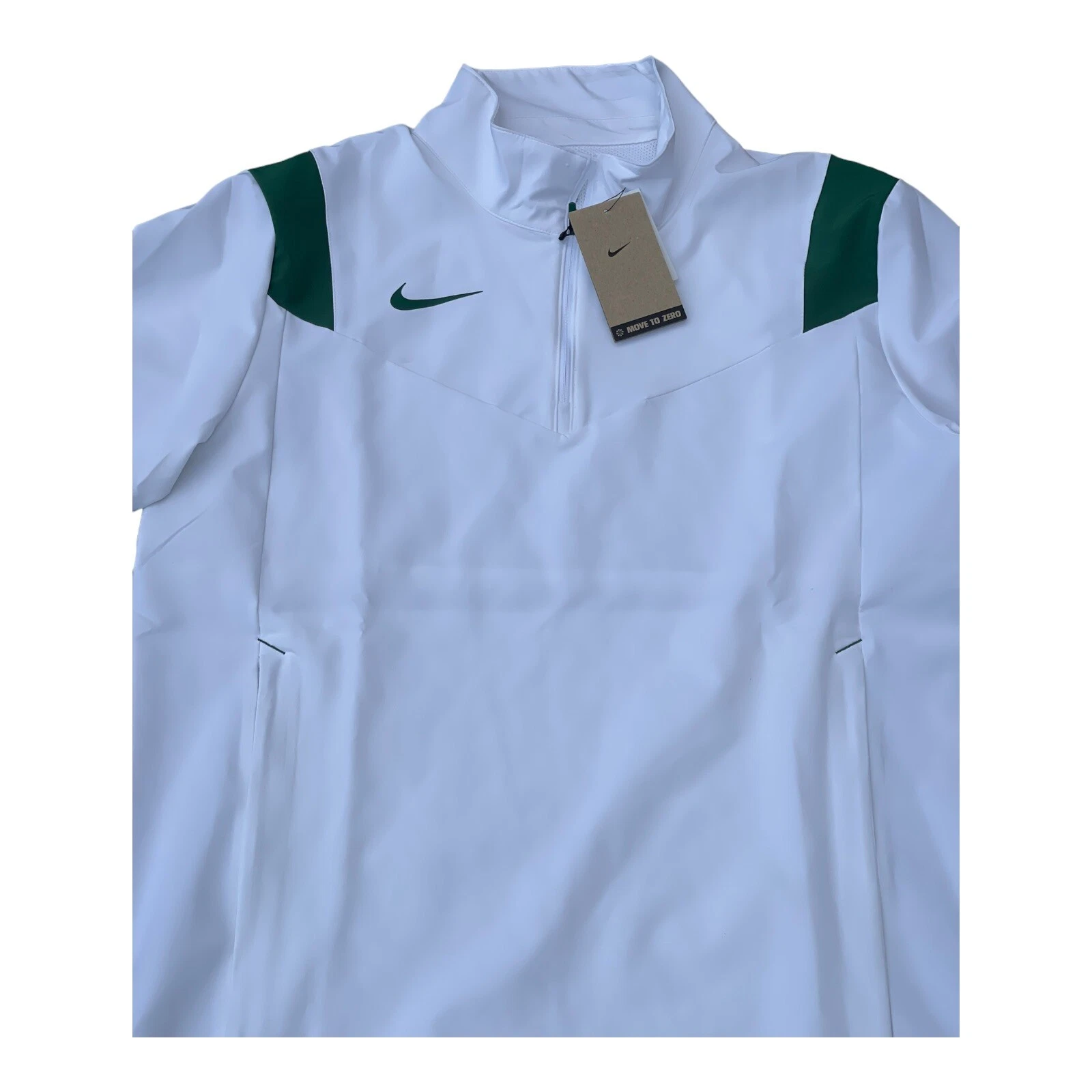 nuovi pullover Nike Coach 1 4 cerniera manica corta bianco verde DJ5113 101 da uomo taglia SM