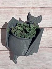 Black Bat Cauldron Pot - Planter Holder - Flower Pot