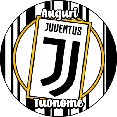 Cialda JUVENTUS CALCIO JUVE Squadra con NOME Decorazione Torta Ostia Zucchero