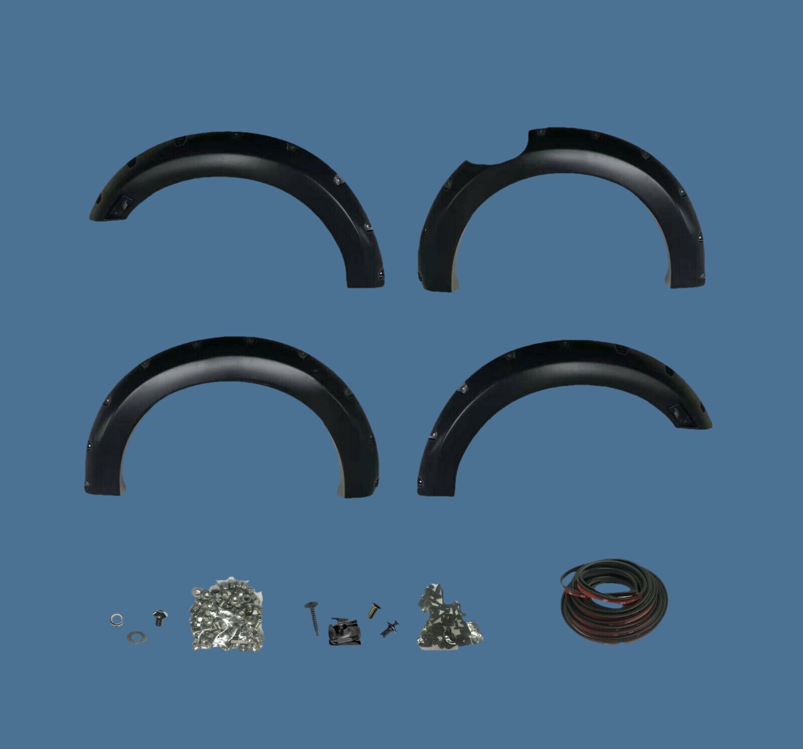 Paintable Black 1923 Ford Ranger Pocket Rivet Fender Flares Set Short