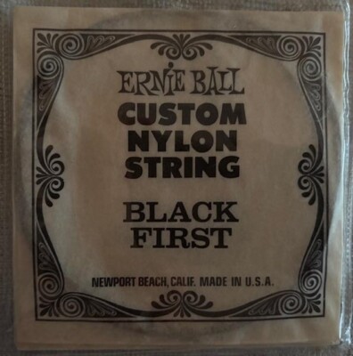 Ernie Ball, Guitar Strings, Custom Nylon Strings, Black First, lot of 3