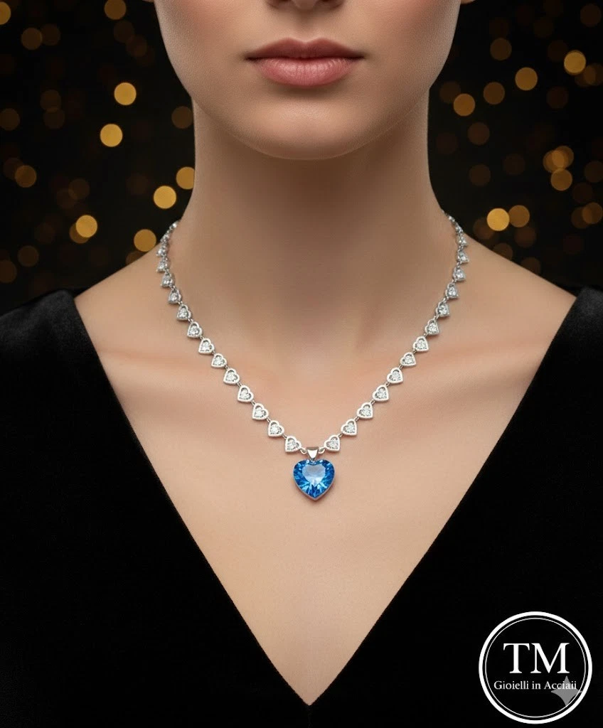 JewelryWe Collana Donna Cuore E Croce In Acciaio Inox Con Zirconi – Regalo Festa Della Mamma