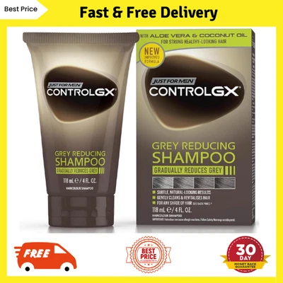 BRANDED Just For Men Control GX Grey Reducing Shampoo For Grey Hair With Coconut Oil UK
