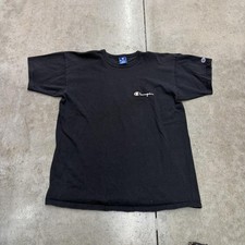 vintage champion made in usa faded black small logo shirt size xl