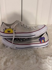 Women's Converse All Star Sneakers, White with Custom Art m5/w7