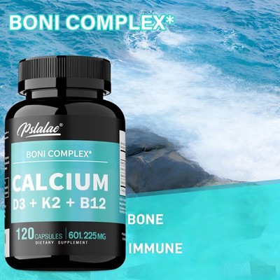 Calcium Capsules - Maintenance of Normal Teeth and Bones-Vegan Friendly - 120pcs