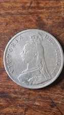 1889 Queen Victoria Jubilee Head Silver Double Florin Coin In worn Condition 