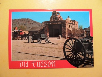 Old Tucson Arizona vintage postcard Old Adobe Mission