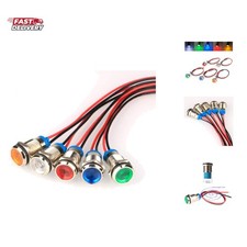 5pcs 10mm AC/DC 12-24V LED Metal Indicator Light Waterproof Signal Lamp Pilot...