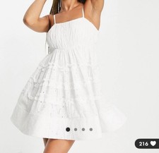 Women’s ASOS Lace & Beads White Ballerina Dress Size 12