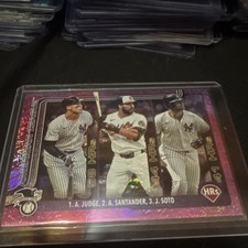 2025 Topps Series 1 Pink Holo Foil League Leaders Judge Santander Soto #79