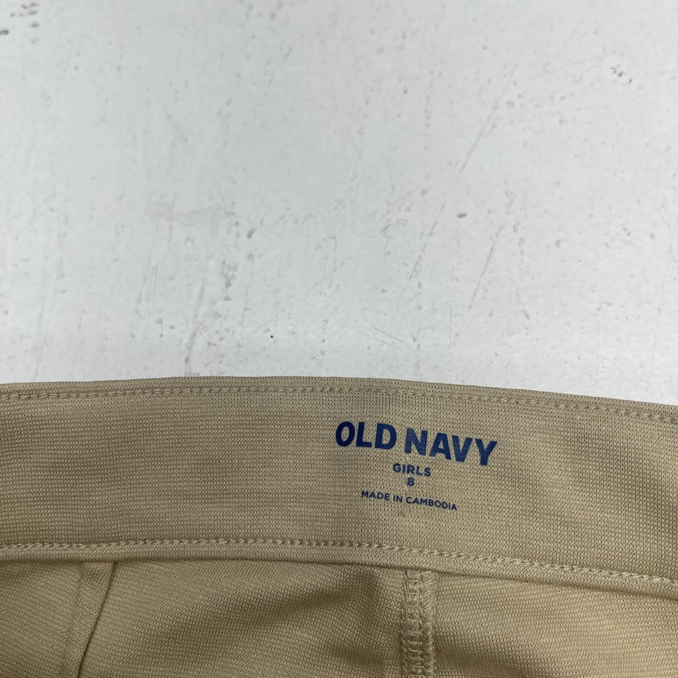 Old Navy Pants Girls 8 Khaki Skinny Ponte Stretch School Uniform Pull On - Image 3 of 4