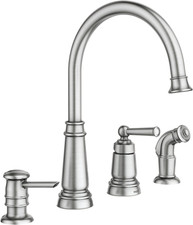 Moen 87042SRS Edison One-Handle High Arc Kitchen Faucet with Side Sprayer and So