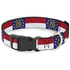 Plastic Clip Collar Georgia Flag Small 9.5-13"