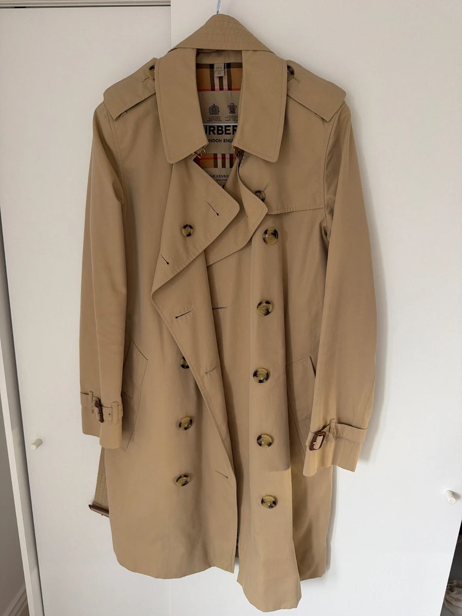 Gabardina larga Burberry Kensington Heritage hecha en miel en Inglaterra Reino Unido 6 EE. UU. 4