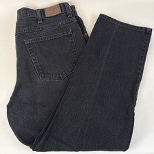 Vintage LL Bean Black Straight Leg Denim Jeans 36x29 Made In USA