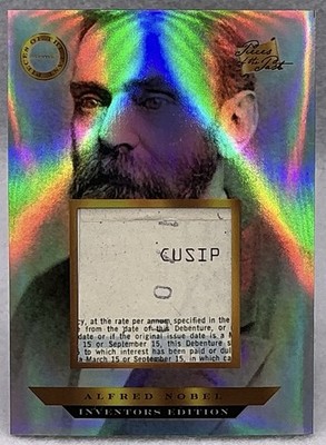 2025 Pieces Of The Past Inventors Alfred Nobel Authentic Stock Certificate Relic