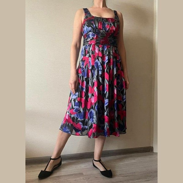 Women Monsoon Dress Black Viscose 38 / M / 46