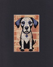8X10" Matted Print Art Picture Modern Portrait, Dog Canine: