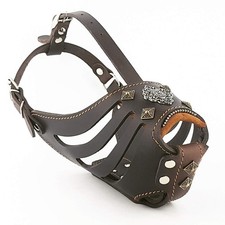 Bestia ''Aztec'' Dark Brown Basket Muzzle Size L- for Pitbull sized dogs